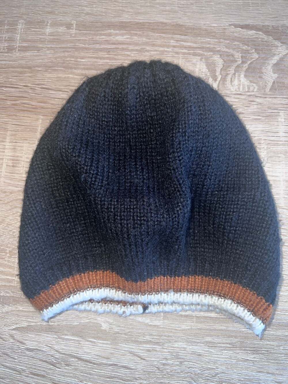 A New Day Black Striped Knit Beanie Hat